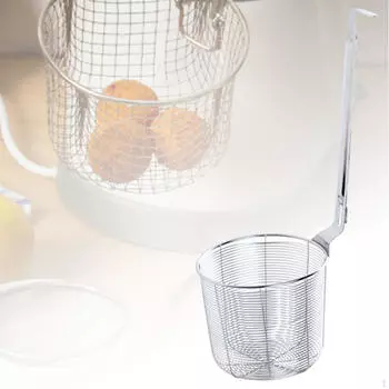 Сетчатый дуршлаг для пасты и лапши с длинной ручкой argent