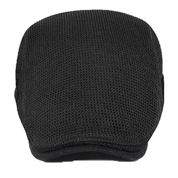 Сетчатый дышащий берет с тонким солнцезащитным козырьком темно-синий