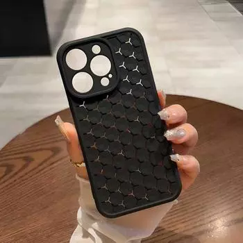 Сетчатый дышащий чехол для телефона iPhone 11 13 15 14 Pro Max iPhone 12 13 Pro 14 Pro с непрерывным рассеиванием тепла, устойчивый к падениям и прочный iPhone 11 чёрный