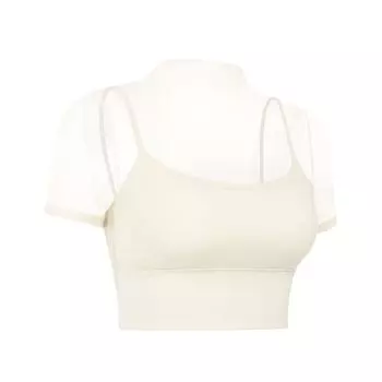 Сетчатый дышащий комбинезон с вырезами для танцев и йоги Ivory White M