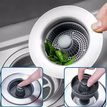 Сетчатый фильтр для кухонной мойки, сливной фильтр для раковины из нержавеющей стали и пробка с переносной ручкой