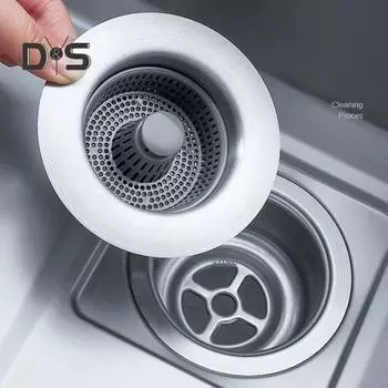 Сетчатый фильтр для раковины, дизайн отказов, простой в использовании, предотвращающий засорение, сливной фильтр для кухонной раковины для домашнего ресторана