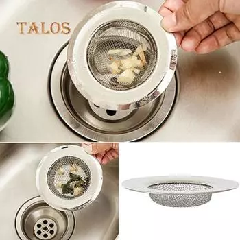 Сетчатый фильтр для раковины из нержавеющей стали, ловушка для ванны, отверстие для слива волос, металлический фильтр для желоба, кухонные аксессуары
