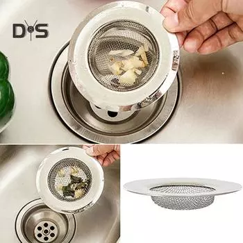 Сетчатый фильтр для раковины из нержавеющей стали, ловушка для ванны, сливное отверстие для волос, металлический фильтр лотка one size