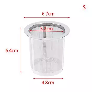Сетчатый фильтр для заварки чая, фильтр для листьев, фильтр для утечек, сито, металлическая чашка из нержавеющей стали S