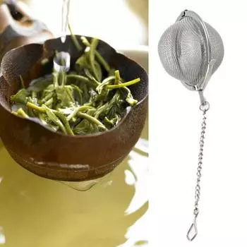 Сетчатый фильтр для заварки из нержавеющей стали, чайная ложка, фиксирующий шарик в форме яйца для специй