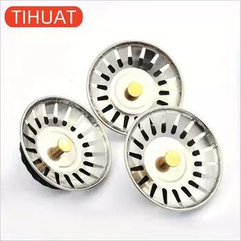 Сетчатый фильтр и пробка для кухонной раковины из нержавеющей стали - Полированная отделка, Уловитель волос для ванной и сливов в полу 1pcs белый