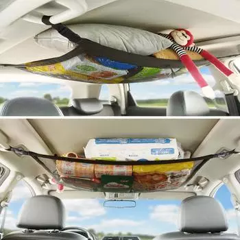 Сетчатый карман для хранения вещей на потолке автомобиля внедорожника, сетчатый карман на крыше автомобиля, регулируемая сетка, органайзер для крыши внедорожника, сетка для хранения вещей в салоне автомобиля