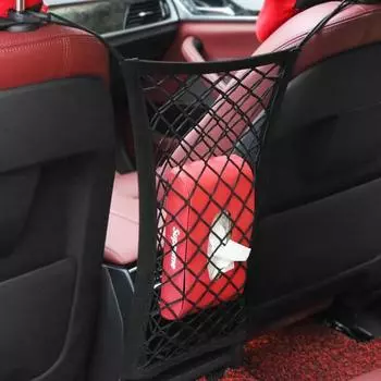 Сетчатый карман на переднем сиденье автомобиля, универсальная двухслойная сетчатая сумка для хранения One Size