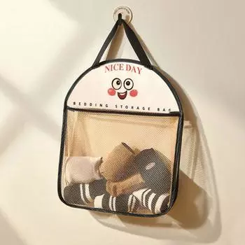 Сетчатый мешок большой емкости для хранения Многоразовый мешок для мусора Хранение артефактов Сетчатый мешок для хранения овощей Хранение нижнего белья и носков чёрный