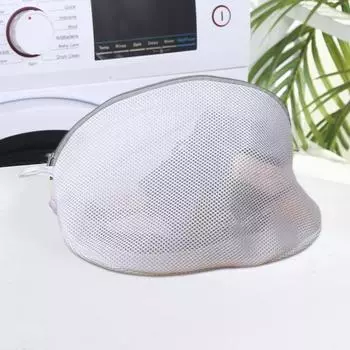 Сетчатый мешок для белья с застежкой-молнией Вентилируемый мешок для стирки утолщенной обуви большой вместимости Не сматывающийся пальто Носки Мешок для стирки бюстгальтеров Мешок для стирки в стиральной машине S серый