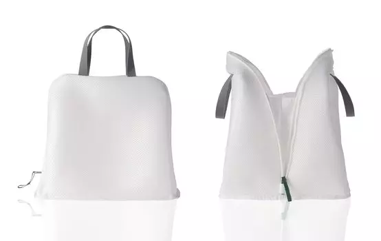 Сетчатый мешок для белья, удостоенный награды за хороший дизайн, который можно использовать в корзине для ручной стирки [Care Will], сушилке, сетка, мешок, белый