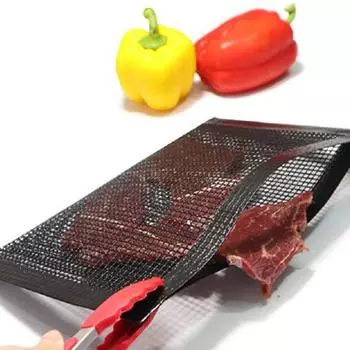Сетчатый мешок для гриля, антипригарный многоразовый мешок для гриля на открытом воздухе, термостойкие аксессуары для гриля для барбекю, овощи, мясо, газовые угольные курильщики, электрические грили A