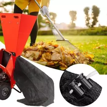 Сетчатый мешок для измельчителя древесины, сменный мешок для измельчителя листьев, универсальный мешок для сбора мусора с шнурком для садов, газонов, парков