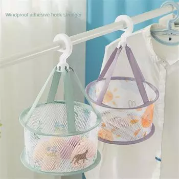 Сетчатый мешок для сушки одежды, маленький, с принтом, из полиэстера, 60x45x40 см, для хранения инструментов, корзина для сушки одежды, складная, ветрозащитная корзина для сушки