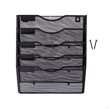 Сетчатый настенный держатель для файлов, 5 ярусов для сортировки бумаг