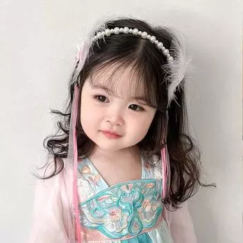 Сетчатый обруч для волос с перьями бабочки и цветком, детские ленты для волос, повязка на голову с жемчугом, женская/детская