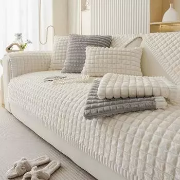 Сетчатый плюшевый чехол для дивана, фланелевый мягкий роскошный диван, подушка, коврик, нескользящее универсальное полотенце для дивана, теплое зимнее для гостиной, дома 70x70 A