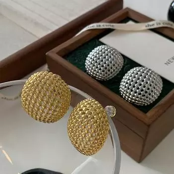 Сетчатый полый гвоздик для, преувеличенный высококачественный золотой геометрический круглый золотой