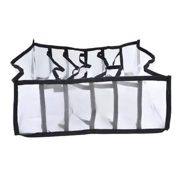 Сетчатый ящик для хранения бюстгальтеров, многоцелевой складной ящик, разделитель для нижнего белья, трусиков, носков, 6 ячеек