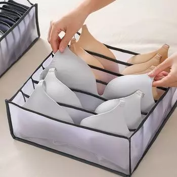 Сетчатый ящик для хранения нижнего белья, складная тканевая коробка для трусиков и носков, ящик для хранения бюстгальтеров