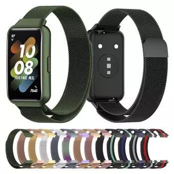 Сетчатый ремешок из нержавеющей стали для Huawei Band 7, браслет-браслет с миланской петлей, ремешок для часов For Huawei Band 7 серебряный