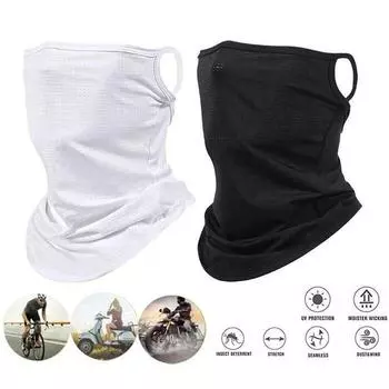 Сетчатый шарф для верховой езды с подвеской из молочного шелка, защитная маска для шеи, треугольная маска для лица, спортивная беговая маска чёрный