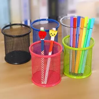 Сетчатый стиль, держатель для линейки карандашей, черная металлическая подставка, настольный органайзер для хранения офисных принадлежностей Green