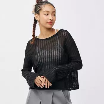 Сетчатый свитер GU by Uniqlo с длинными рукавами