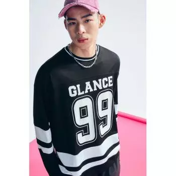 Сетчатый топ Oversized с длинными рукавами HM Black Glance