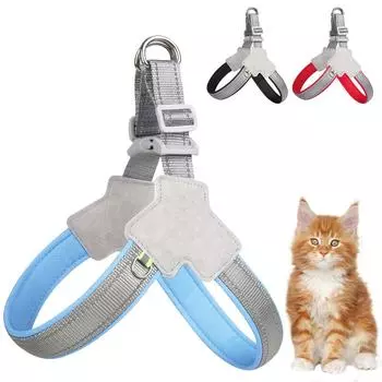 Сетчатый жилет для кошек, светоотражающий ремень без тяги, шлейки для домашних животных для маленьких кошек, собак, прогулок на открытом воздухе, щенка, котенка, нагрудный ремень, принадлежности для чихуахуа, шнауцера S красный