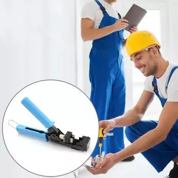 Сетевой кусачек для проводов, профессиональный точный стальной инструмент для обжима сетевого модуля Cat5/6, товары для дома синий