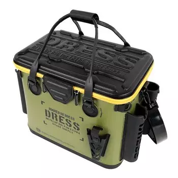 Сетка Buckan для рыбалки 34 л, держатель удочки EVA, многофункциональный чехол для рыболовных снастей, водонепроницаемый контейнер для хранения, сумка для снастей [ПЛАТЬЕ] оливковый/черный