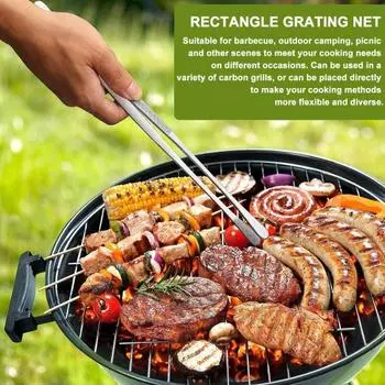 Сетка для барбекю, решетка для приготовления пищи, сверхмощная сетка для барбекю, угольные грили из нержавеющей стали, встроенная ручка