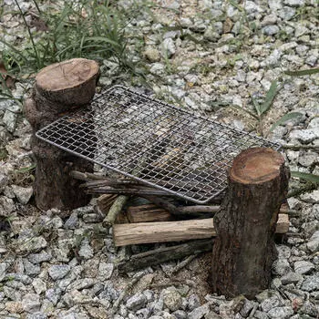 Сетка для барбекю, сетчатая стойка для барбекю, рюкзак для гриля, аксессуары для проволоки, нержавеющий повар Chain