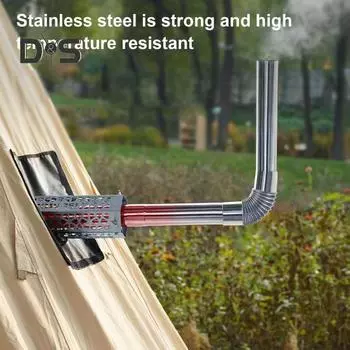 Сетка для дымоходов из нержавеющей стали, защищающая от ожогов, для уличной кемпинговой печи, сетка для защиты палатки, прочная защита для палатки, разделенная на шесть частей, огнестойкая защита дымоходов серебряный