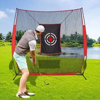 Сетка для гольфа для тренировок дома, легко в комплекте, прочная, 2,1x2,4 м, для тренировок, установки, сумки, для использования в помещении/на открытом воздухе, чёрный