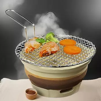 Сетка для гриля для барбекю, решетка для решетчатой решетки, прочная нержавеющая сталь, углеродистая выпечка для пикника 22.5cm