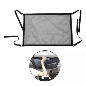 Сетка для хранения багажа на потолке автомобиля, сетка для крыши грузовика для дорожного путешествия Black Single Layer