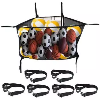 Сетка для хранения игрушек для бассейна, подвесная эластичная сетчатая сумка-органайзер с регулируемыми ремнями, быстросохнущая
