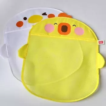 Сетка для хранения игрушек, дышащая, быстросохнущая, полиэстер, прочная, с присоской, мультфильм для детей жёлтый