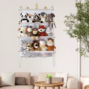 Сетка для хранения плюшевых игрушек, подвесной держатель, сумка, настенный органайзер, сетка для чучел животных