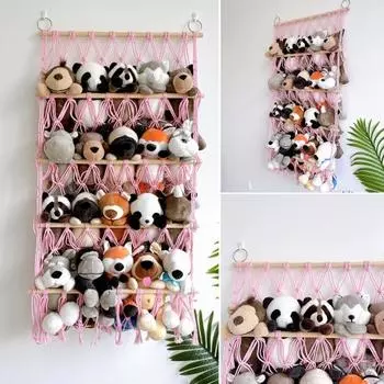 Сетка для игрушек-гамаков, настенный органайзер, большая вместимость, простая установка, дисплей, сетка для хранения плюшевых игрушек разноцветный