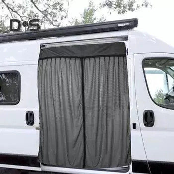 Сетка для кемпервана, дышащая, прочная, с застежкой-липучкой, центральная молния, защита конфиденциальности, защита от солнца, универсальная, для кемпинга, автофургона, затемнение S чёрный