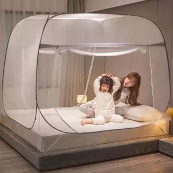 Сетка для кемпинговой палатки, монгольская палатка, квадратная москитная сетка, занавеска для двуспальной кровати, складная молния в одно касание, две двери, юрта с полным дном, предотвращающая сетку от насекомых 120x200cm синий