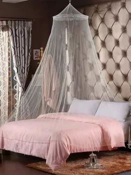 Сетка для кровати полупрозрачная элегантная легкая дышащая безопасная занавеска принцесса подвесная купольная москитная сетка для декора спальни