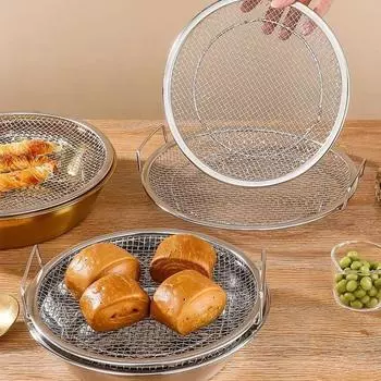 Сетка для масляного фильтра из нержавеющей стали для домашней кухни, жареная на гриле закуска, с ручкой, охлаждающая масляная сетка, сетка для слива продуктов