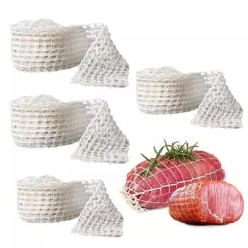 Сетка для мяса, трубка, 4 рулона, пищевая сетка для упаковки мяса, рулон сетки для говядины, копченого мяса, птицы, ветчины, сетка для мяса, 1 м2 м, шпагат для мясника CHINA