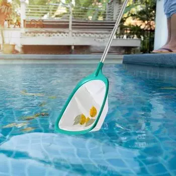 Сетка для сбора листьев в бассейне Ультратонкая сетка с длинной ручкой Простая в использовании Съемная сетка для чистки бассейна Листоуловитель 1 Set