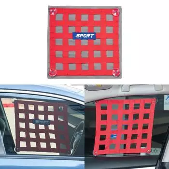 Сетка для штор на окно автомобиля, универсальная, для ралли, гоночного стиля, солнцезащитный козырек для водителя, солнцезащитный экран, автомобильные аксессуары, 1 шт. красный